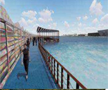 تصميم الممشى البحري لنادي الرياضات الشاطئية